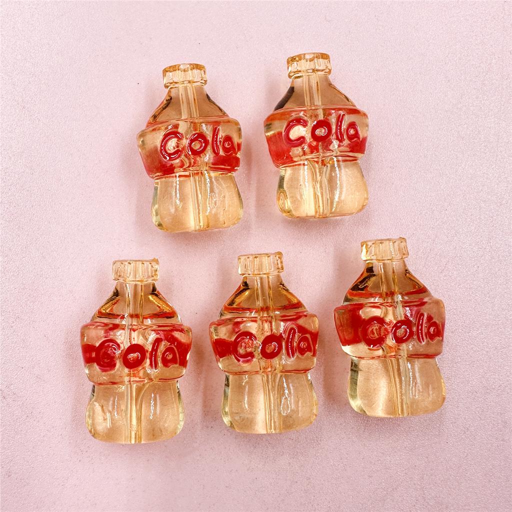 Creative Perforated Pendant Cartoon Elements Candy Color Handmade Material Cute 5Pcs 18.8*30mm Coke Bottle Shape Phone Chain Making Acrylic Beads