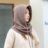 Warm Drawstring Balaclavas Hat Solid Color Winter Neckerchief Drawstring Knitted Hat  Streetwear