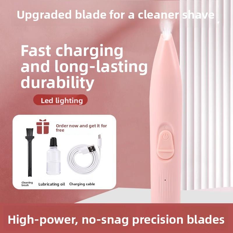 Pet Nail Clipper - Specialized for Dogs and Cats. Pusher for Trimming Fur. Electric Trimmer. Silent Electric Cat Paw Nail Trimming Tool.
