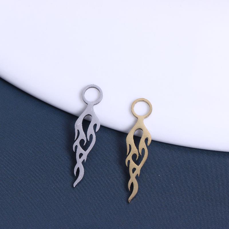 3/10 Stück Punk Flamme Feuer Metall DIY Quasten Ohrring Armbänder Anhänger für Schmuckherstellung Edelstahl Anhänger Zubehör