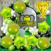 10Pcs Tennis Balloons Tennis Ball Foil Mylar Balloons for Boy Girl Tennis Birthday Party Decorations