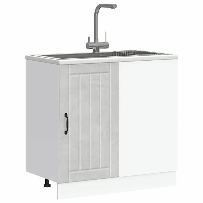 VidaXL Lucca Concrete Grey Engineered Wood Washbasin Base Cabinet 854312