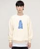 GRAVER [Unisex] Ghost Center Sweatshirt_Cream/Blue Logo