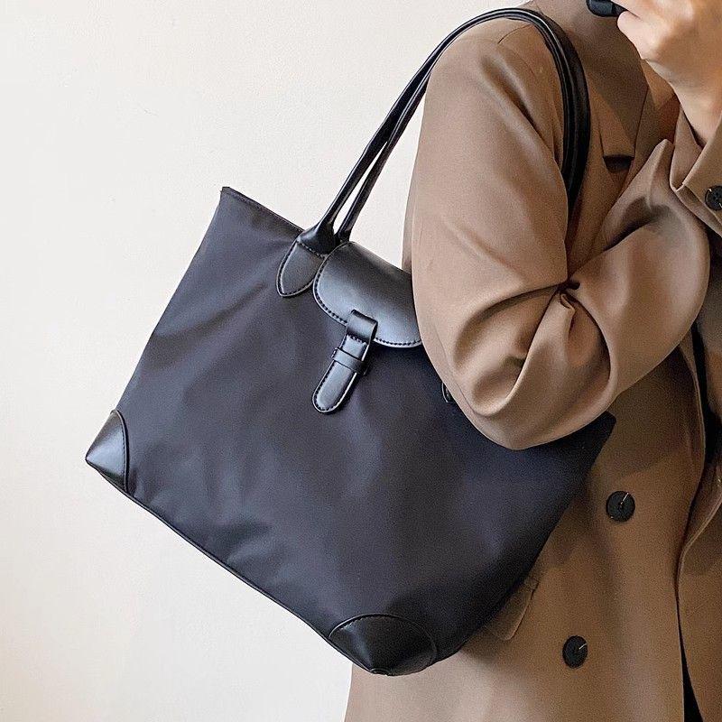 Large Capacity Nylon Tote Bag – Casual Oxford Cloth Shoulder Bag for Women, Ideal for Office and Class Use