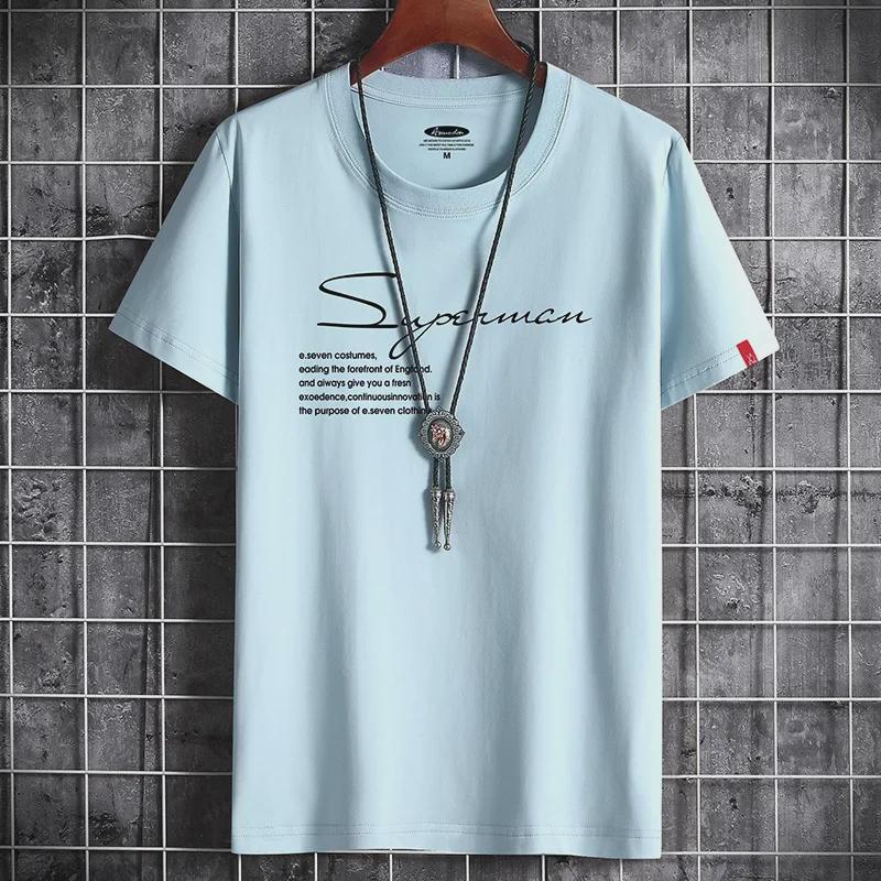 Tricou de vară pentru bărbați cu mânecă scurtă și gât rotund: Stil coreean, la modă și cu croială largă