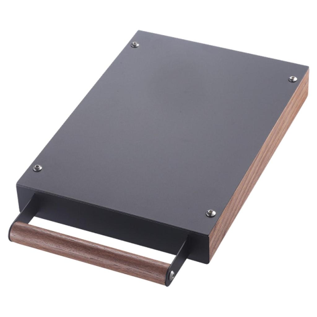 Espresso Knock Box Coffee Knocker Drawer Dump Bin Container with Walnut Handle under Grinding