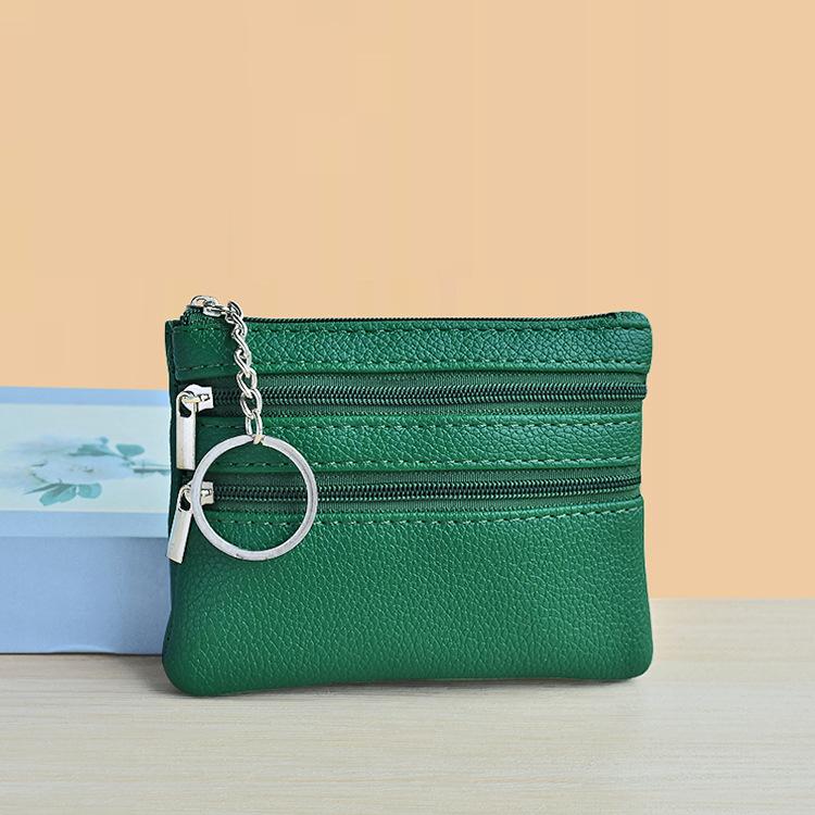 Change bag, women's bag, small card bag, fashionable multi-zipper key bag, mini coin bag, portable macaron color, simple.