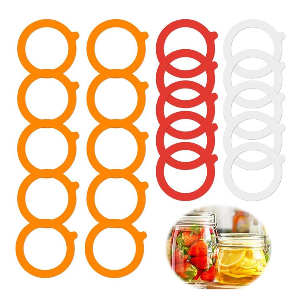 20 stycken Silikonburktätningar Ersättningsgummitätningar för Mason Glasburk Silikontätningar Lufttäta Silikon