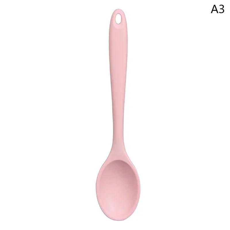 Long Handle Silicone Colander Ramen Noodle Spoon Rice Salad Mixing Kitchen Teaspoon