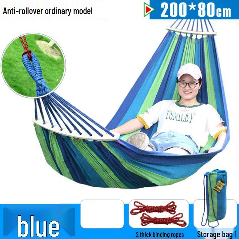 Thickened Canvas Camping Hammock: Anti-Roll, Single/Double Swing Chair for Outdoor Use