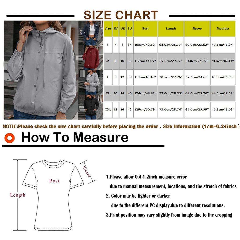 Modische, schlichte, einfarbige Outdoor-Sport-Einreiher-Tasche mit wind- und regenfester Windjacke für Damen