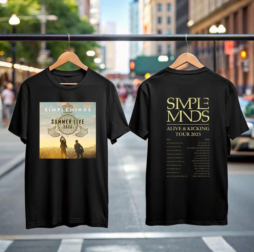 

Футболка Simple Minds Tour 2025, футболка рок-группы, Живые и пинающиеся, подарок для мужчин 4XL