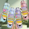 1PC Stack Colorful Pencil Print 750ml Color Plastic Sports Water Bottle Leakproof Flip Straw Lid Suitable for Sports Office Home Use