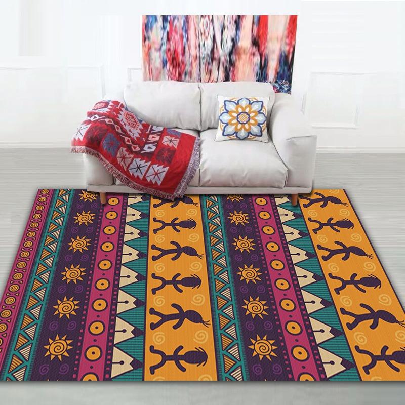 Covoraș de intrare stil boem cu model floral etnic, antiderapant, lavabil, pentru intrarea în casă, decor living