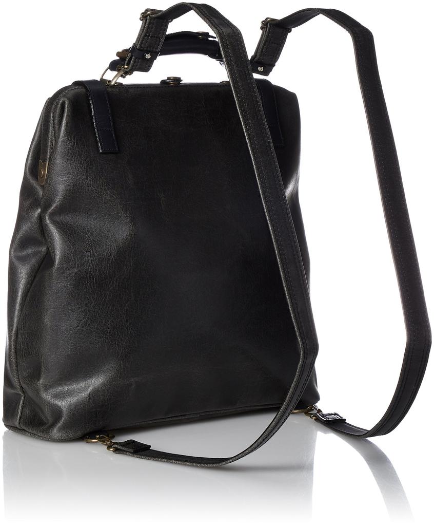 Dulles Backpack with Genuine Made in Toyooka Hyogo the Mecca of Bags [Retro] Leather, 2-Way [Kiwada], Black, City, Prefecture,