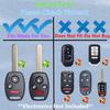 Cutting NOT Required - Upgraded Version Heavy Zinc Alloy Key Fob Shell Case Replacement for Honda Accord Civic EX CR-V Pilot Key Fob Cover (4
