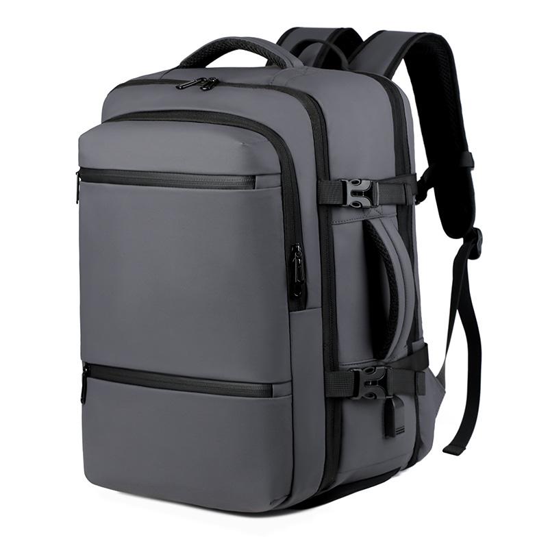 

Умный многослойный рюкзак унисекс - USB-порт, зоны для влажных/сухих вещей и отделение для обуви, легкий Оксфорд для работы/путешествий/ежедневного использования серый