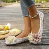 Old Beijing Cloth Shoes Women's Flat Soft Sole Pregnant Women's Shoes Summer Breathable Lace Hollow-out Net Shoes