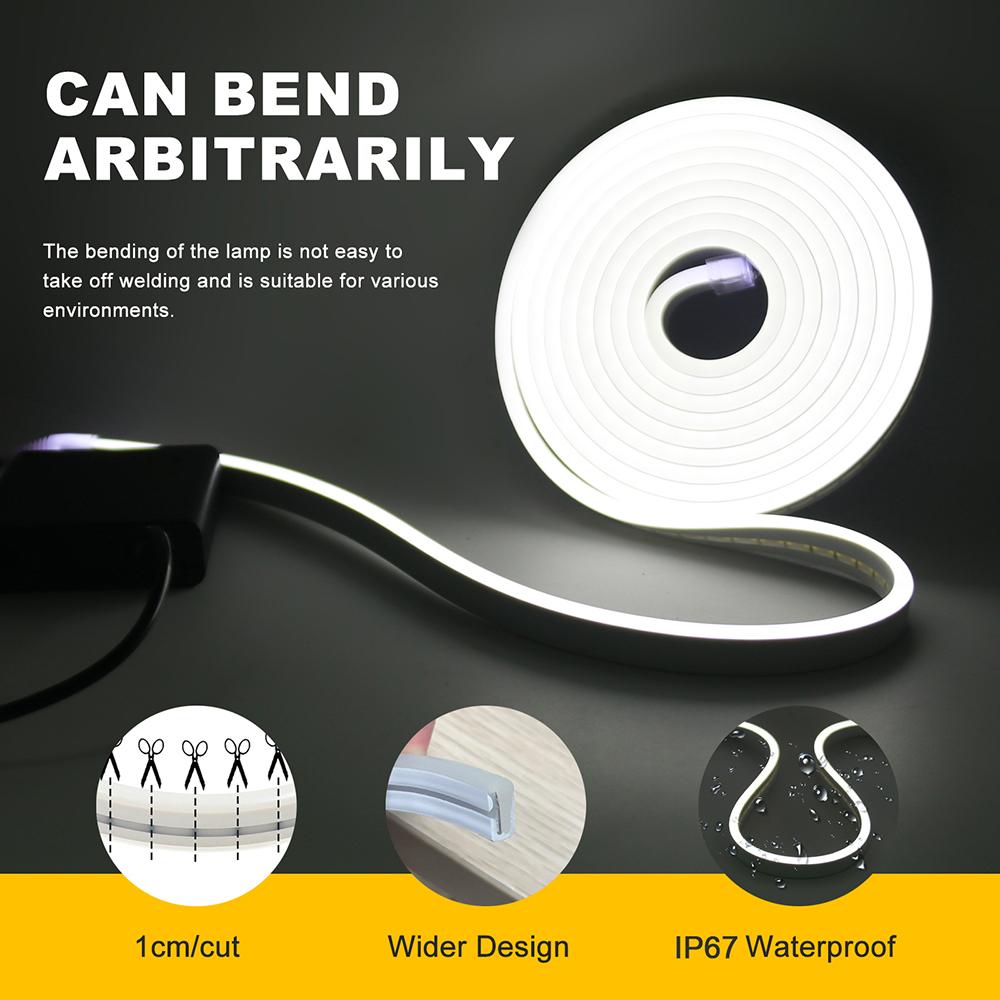 5V Dimmable LED Neon Strip Light Battery USB Powered Switch Touch Dimmer Kit 2835 120LED Flex Silicone Lamp Waterproof Backlight