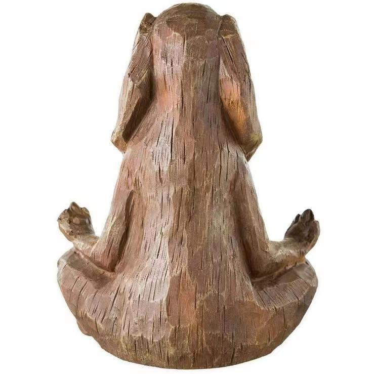 Collectible Figurine - Yoga Rabbit Figurine - Handmade Lotus Pose - Home & Garden Decor, Handmade Rabbit Yoga Tabletop Shelf Figurines Zen Decor