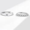 Sweet Zircon Couple Rings For Men And Women Fresh Matching Band Set Elegant Daily Wear Jewelry Gift For Him And Her