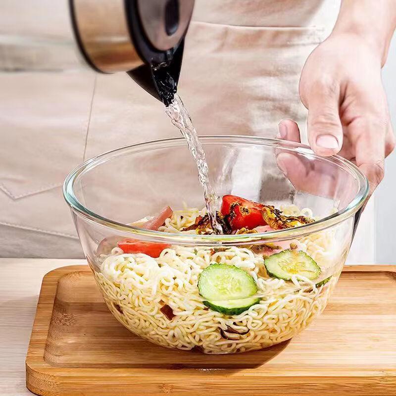 Transparent High Borosilicate Glass Salad & Serving Bowl Set