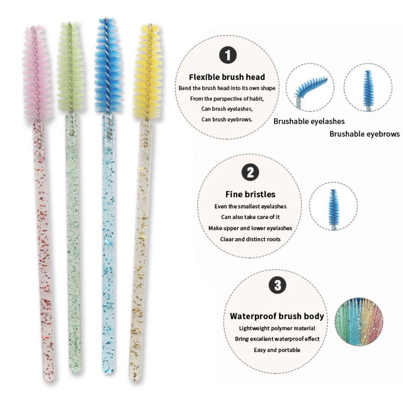 Einweg Kristall Wimpernbürste Kamm 50/100 Stück Wimpernverlängerung Mascara Stäbe Make-up Professionelles Make-up Schönheitswerkzeug