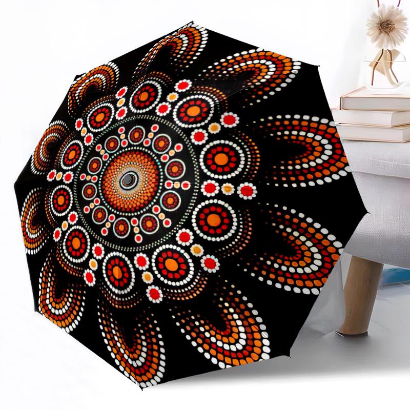 Peaceful Paisley Flowers Outdoor Automatic Umbrella Compact 8-Rib Lightweight Durable Everyday Carry Umbrella Outdoor Accessory Stylish Gift Women