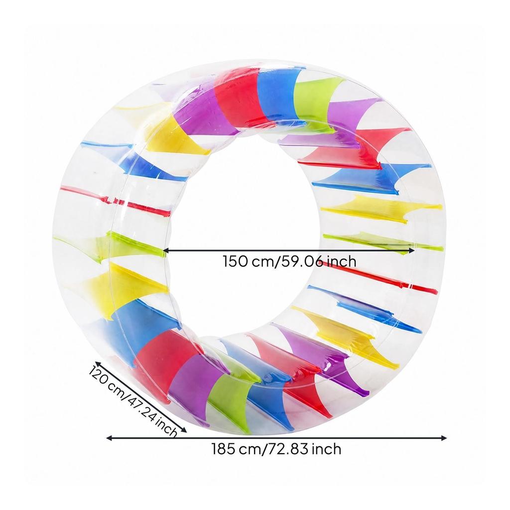Inflatable Cylinder with Internal Strips Safe Rolling Land