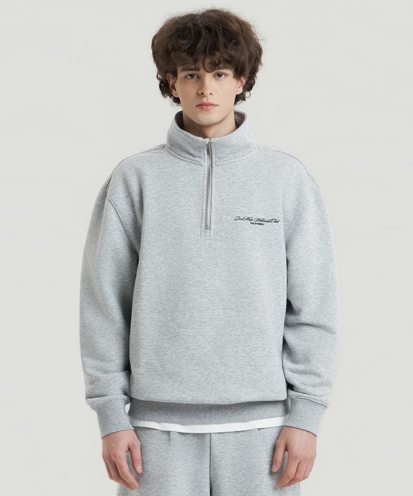 Delma Wellness Club Sweat Quarter Zip-Up - Gray