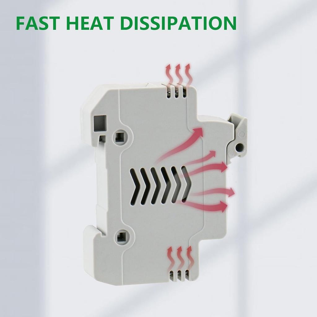 Wengart Solar Fuse Holder WGPV-30D,1 Pole DC1000V 35mmDIN Rail Mount Fuse Holder for fuse 10x38mm gPV Up to 32A,18 to 8 AWG