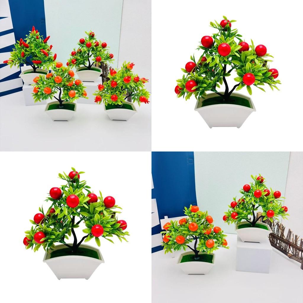 Fruit Tree Desktop Decor With Silk Material For Office And Photography Displays