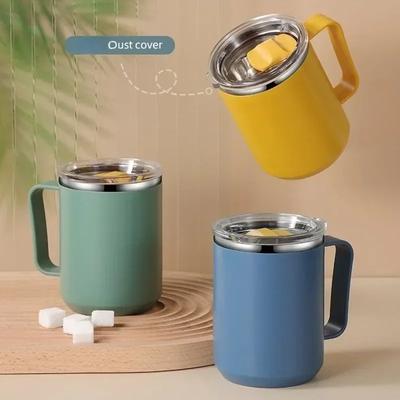 Tazza da Caffè in Acciaio Inossidabile Tazza Termos a Prova di Perdite con Manico Casa Ufficio Tazza da Acqua Portatile Isolamento da Viaggio Tazza per Latte Acqua