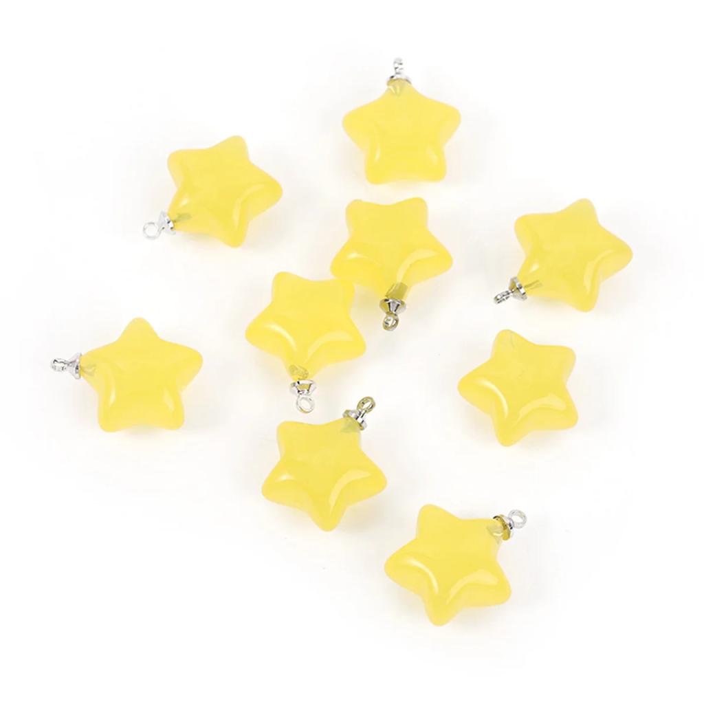 TX32 10pcs 17x10mm Candy Color Acrylic Star Charms Simple Pendant Handmade Jewelry Making Diy Bracelet Necklace Accessories