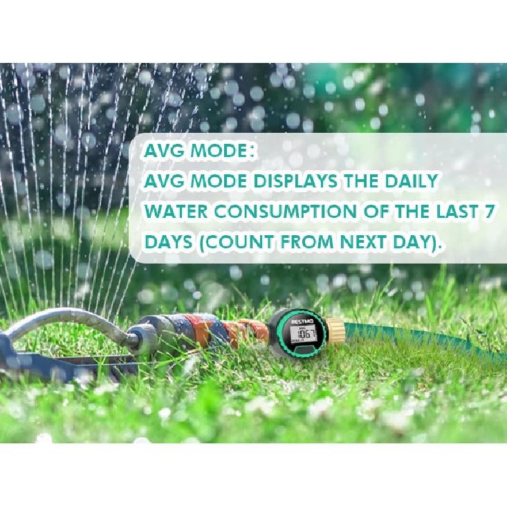 High Accuracy Digital Water Flow Meter Measure Water Consumption and Flow Rate for Outdoor Garden Watering/RV Water Tank Filling