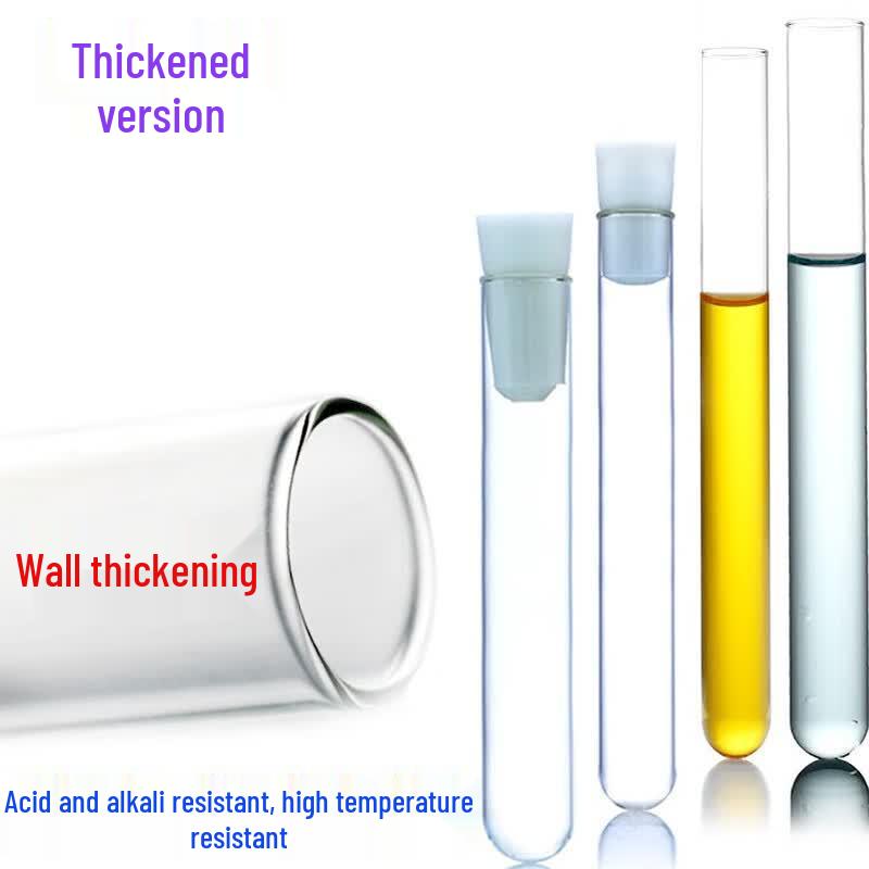 JESERY Flat-Mouth High-Temperature Glass Test Tubes with Silicone Stoppers