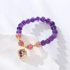 Natural Amethyst Strawberry Crystal Bracelet Ocean Heart Crystal Bangles Women Fashion Jewelry Accessories Gift