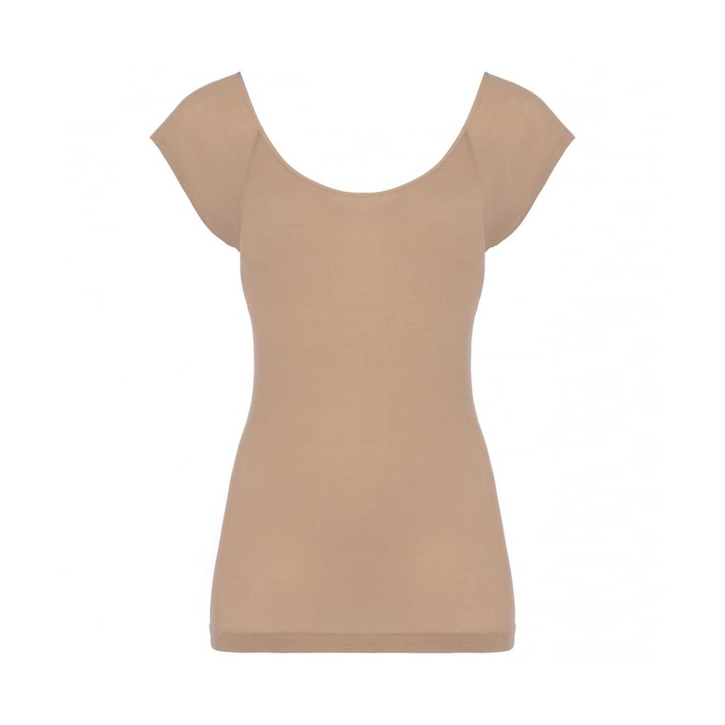 Triumph Lightweight Innerwear 5450 French Sleeve Top 1594 Size M (Beige)
