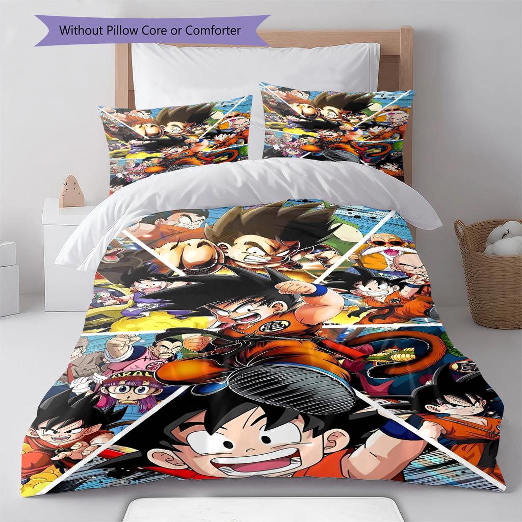 Set cu cuvertură și fețe de pernă cu model de desene animate Decorare casă Cadou de ziua de naștere (1 * husă de pilotă + 2 * fețe de pernă, fără miez)