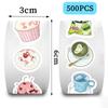 500 Pieces/roll Roll Sticker Hot-selling Tape Ins Salt-based Cartoon Sticker Hand Account Material Envelope Seal Sticker
