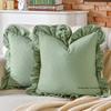 100% Cotton Ruffle Pillow Cover Soft Cotton Ruffle Pillowcase Rustic Boho Farmhouse Modern Home Decor for Bed Sofa Living Room