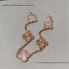 Glücksklee Rosa Perlmuttblumen Armband, Leichter Luxus Vielseitiger Handschmuck