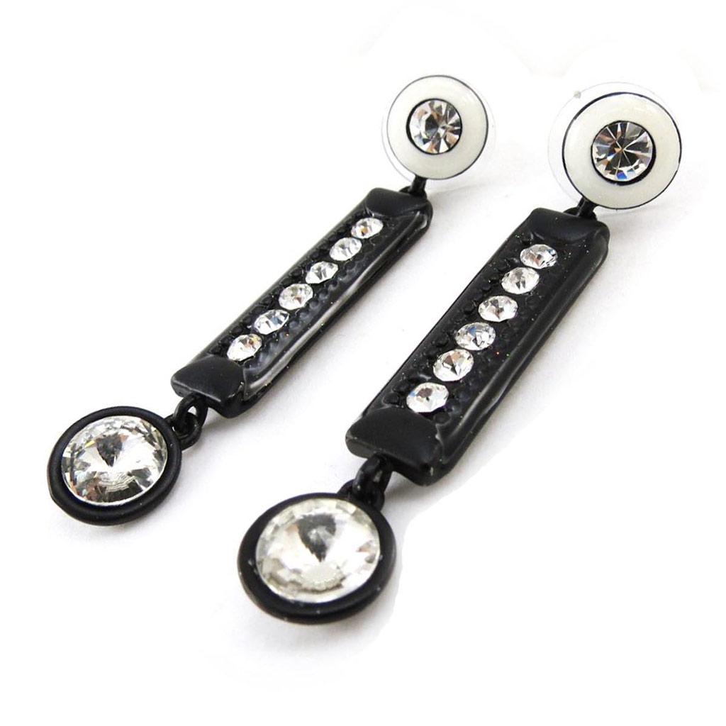 Les Trésors De Lily [J2790] - Designer Earrings 'Mélusine' Black White