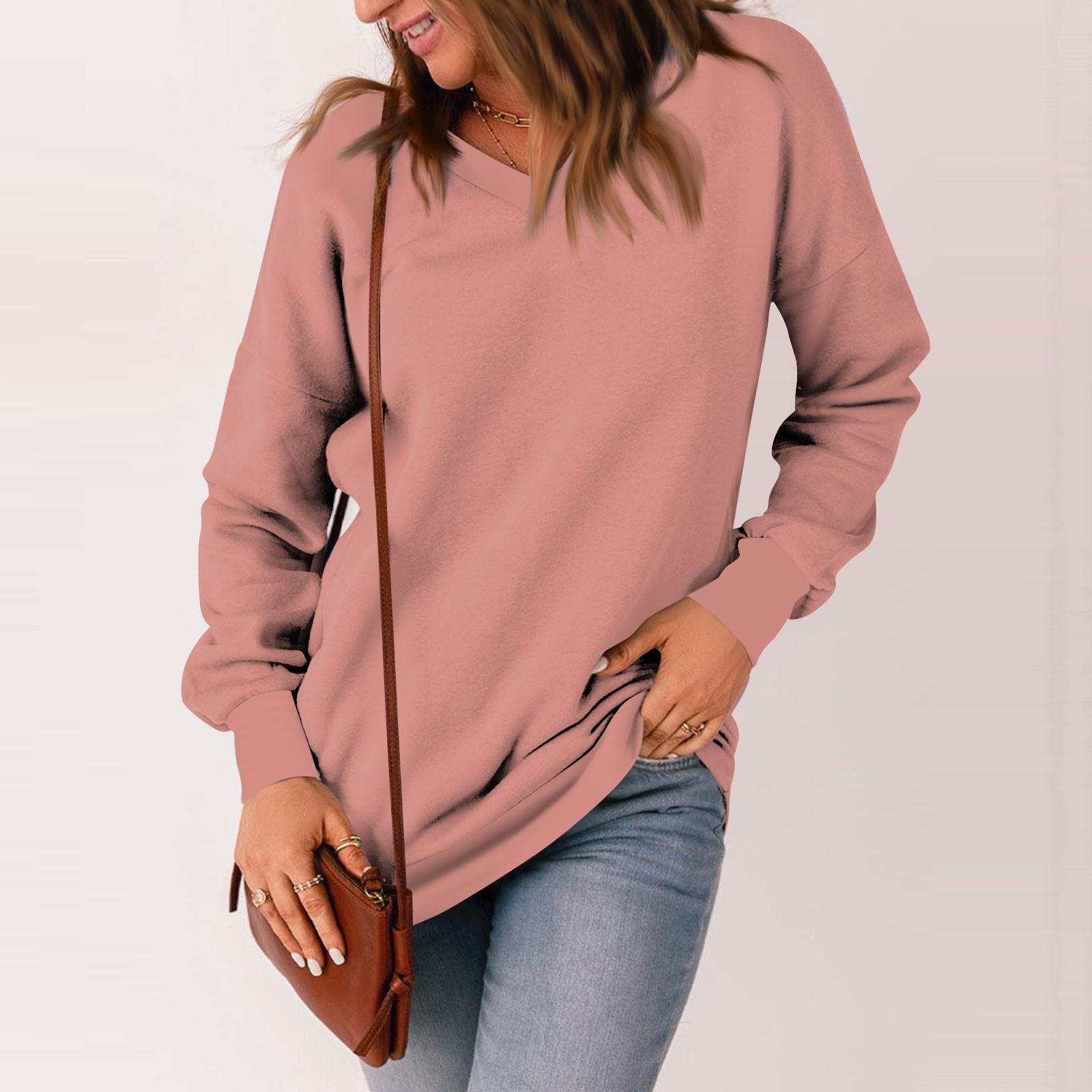 Женская повседневная толстовка с v-образным вырезом — фото 6