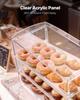 Bakery Display Case, 3-Tier Commercial Countertop Pastry Display Case, Clear Acrylic Bread Box for Kitchen, Party Cake Cabinet with Flip-Up Door for