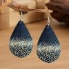Colorful Abstract Wooden Drop Earrings for Everyday Wear