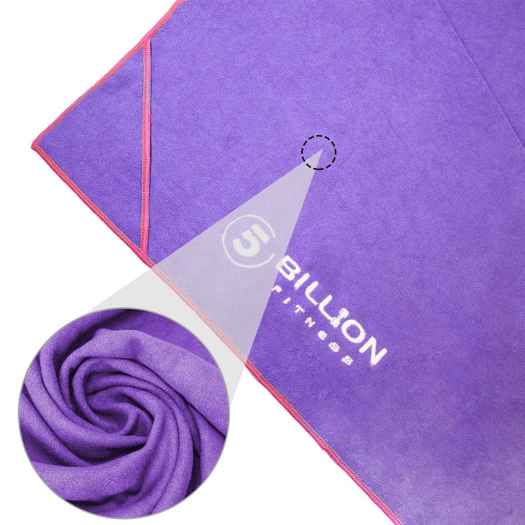 5BILLION Yoga Towel Fiber Hot Yoga Super Quick Drying Free Carry Bag Anti-Slip Ultra-Fine - 18361cm Towel, Absorbent, Washable, - (PURPLE)