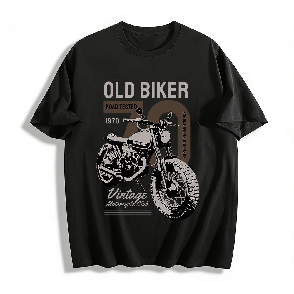 

Vintage 1970 Old Biker Motorcycle Club Graphic Casual Tee Pure cotton T-shirt XXS