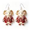 Cartoon Sheep Earrings 1 Pair 2D Flat Acrylic Animal Jewelry Hypoallergenic for Animal Lovers Party Wear Perfect Gift
