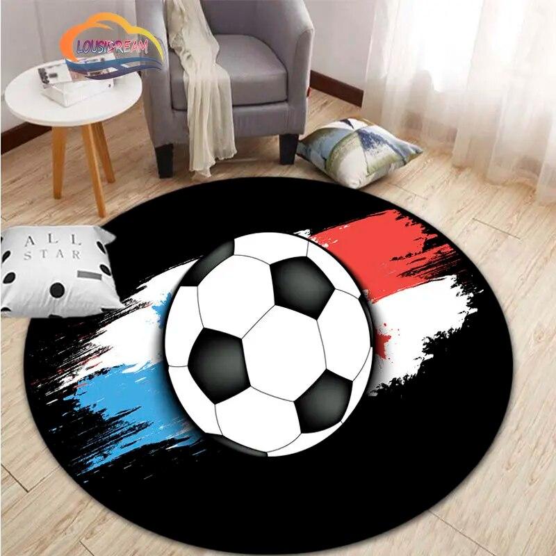 Εικόνες ποδοσφαίρου χαλί κινουμένων σχεδίων ποδοσφαίρου διακόσμηση σαλονιού στρογγυλή καρέκλα κρεβατιού χαλάκι σπίτι πόρτα εισόδου παιδιά